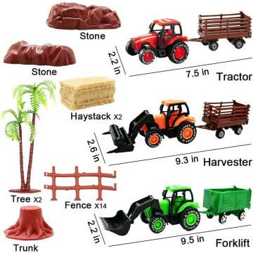 Farm Toy Set with Tractor & Animal Figurines