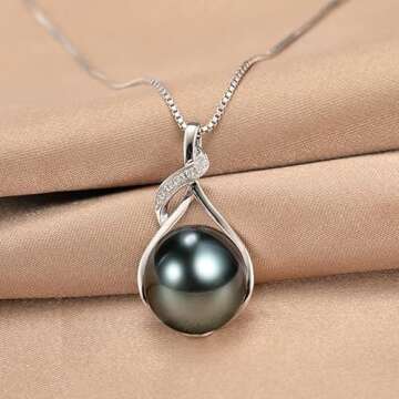 Elegant Tahitian Black Pearl Necklace - Perfect Gift for Your Wife