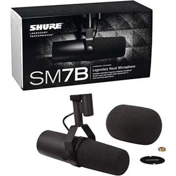 Shure SM7B Vocal Dynamic Microphone + Gator 3000 Boom Stand for Broadcast, Podcast & Recording, XLR Studio Mic for Music & Speech, Wide-Range Frequency, Warm & Smooth Sound, Detachable Windscreen