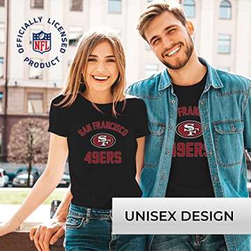 Team Fan Apparel NFL Adult Gameday T-Shirt - Cotton Blend - Tagless - Semi-Fitted - Unleash Your Team Spirit During Game Day (San Francisco 49ers - Black, Small)