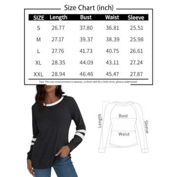 AUTOMET Womens Long Sleeve Shirts Color Block Casual Dressy Crewneck Tops Cotton Tshirt Basic Tees Fall Fashion Trendy Clothes Work Outfits Black XL