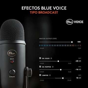 Blue Yeti Blackout USB Microphone - Renewed