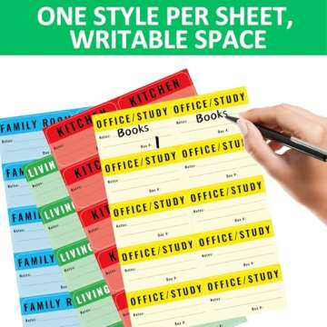 Large Color-Coded Moving Labels for Boxes, 450 Stickers for Home Moving Supplies with Removable Tape, Fragile Stickers Packing Labels for Moving Boxes, Moving for Organizing and Packing