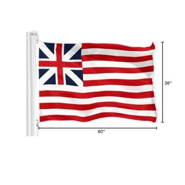 G128 Grand Union Flag | 3x5 Ft | LiteWeave Pro Series Printed 150D Polyester | Historical Flag, Indoor/Outdoor, Vibrant Colors, Brass Grommets, Thicker and More Durable Than 100D 75D Polyester