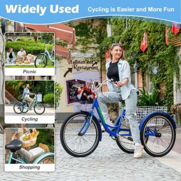 Slsy Adult Tricycle 7 Speeds for Everyone in 20 to 26 Inch