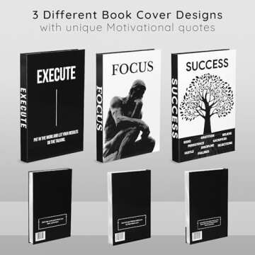 Motivational Desk Decor Set of 3 Decorative Books for Home Office Decor