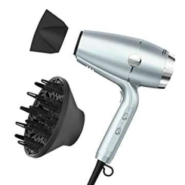 INFINITIPRO BY CONAIR SmoothWrap Hair Dryer, 1875W Hair Dryer with Diffuser, Blow Dryer for Less Frizz, More Volume and Body, with Advanced Plasma Technology and Ceramic Technology