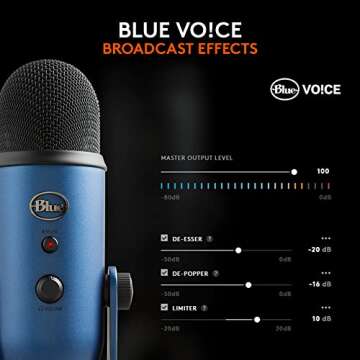 Logitech for Creators Blue Yeti USB Microphone for Gaming, Streaming, Podcasting, Twitch, YouTube, Discord, Recording for PC and Mac, 4 Polar Patterns, Studio Quality Sound, Plug & Play-Midnight Blue