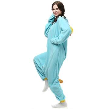 Wishliker Adult Onesie Animal Pajamas Halloween Cosplay Costumes Party Wear XS Blue