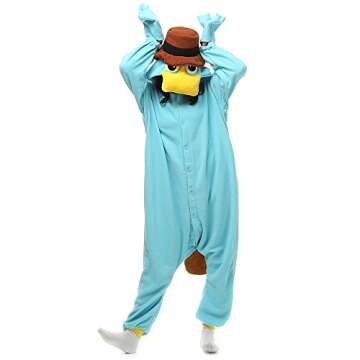 Wishliker Adult Onesie Animal Pajamas Halloween Cosplay Costumes Party Wear XS Blue