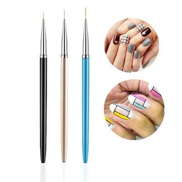 FULINJOY 5PCS Dotting Pens with 3 PCS Nail Painting Brushes, Nail Art Design Tools