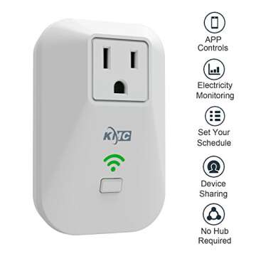 KMC 3 Pack Wi-Fi Smart Plug with Energy Monitoring, Compatible with Amazon Alexa Google Home, No Hub Required, Remote Control Outlet with Timing Function, ETL Listed