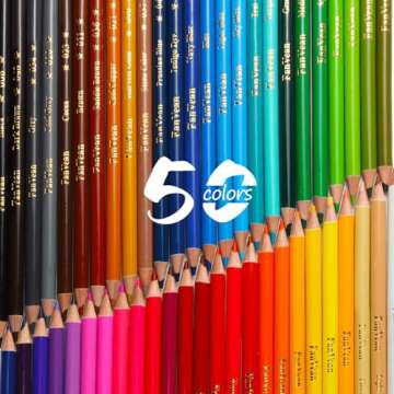 Colored Pencils for Adult Coloring Books,50-Color Soft Core,Back to School Supplies,Artist Sketching Drawing Pencils Drawing Supplies,Art Supplies Kit for Adults Kids Beginners,Coloring Pencil Set