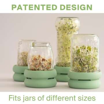 Food Huggers Sprout Huggers | Silicone Sprouting Lids | Fits Any Jar | No Rust, No Mess | Sprouting Mason Jar Kit | Grow Sprouts Indoors| Urban Garden | Easy Germination Broccoli Alfalfa Bean Sprouts