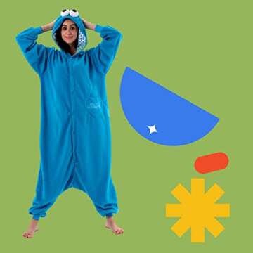 Beauty Shine Unisex Adult Onesie - Plush Cartoon Costume PJs for Fun Sleepwear