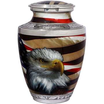 Patriotic American Flag Cremation Urn for Males