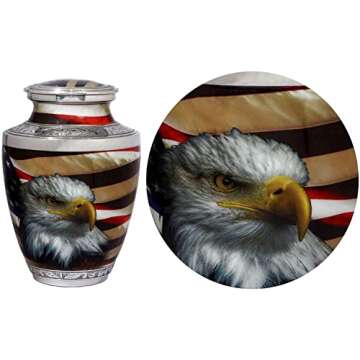 Patriotic American Flag Cremation Urn for Males