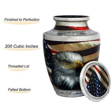 Patriotic American Flag Cremation Urn for Males