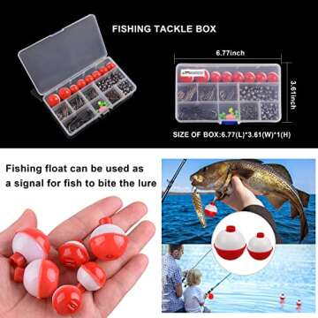 Fishing Bobbers Tackle Kit, 160pcs Basic Fishing Bobbers Hooks Assortment Included Octopus Circle Hooks, Baitholder Hooks, Bobbers, Sinker Weights, Terminal Tackle Box for Trout Catfish Panfish