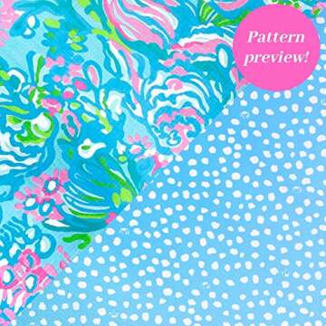 Lilly Pulitzer Women's Yoga Exercise/Fitness Mat with Travel Carrying Strap, Blue and White Polka Dot, Aqua La Vista