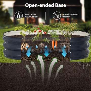 Winpull Raised Garden Bed Kit, 4x2x1 ft Large Galvanized Raised Garden Beds Outdoor Planter Box with Safety Edging and Gloves, Metal Raised Beds for Gardening Vegetables Fruits and Flowers (Navy Blue)