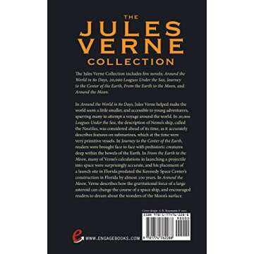 The Jules Verne Collection (5 Books in 1) Around the World in 80 Days, 20,000 Leagues Under the Sea, Journey to the Center of the Earth, From the ... Around the Moon (Deluxe Library Edition)