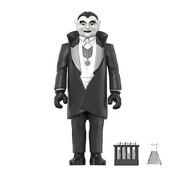 Super7 The Munsters Grandpa (Grayscale) - 3.75" The Munsters Action Figure with Accessories Classic TV Collectibles and Retro Toys