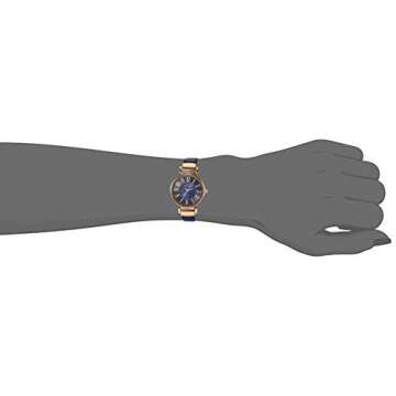 Anne Klein Women's Easy-to-Read Navy Leather Strap Watch, AK/2156NVRG