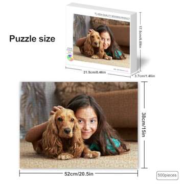 Personalized Photo Puzzles, Custom Jigsaw Puzzle for Adults, Customized Puzzle for Family, Wedding, Pet 500 Pieces, Unique Custom Keepsake Fun and Engaging for All Ages(20.5 * 15In Horizontal)