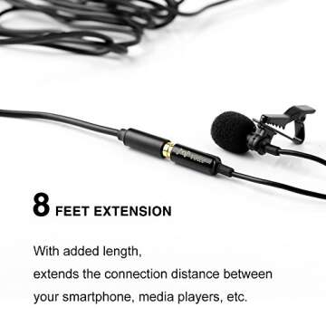 PoP voice 8 Feet 3.5mm Stereo Audio Microphone Headphone Extension Cable Male to Female