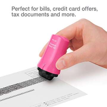 Guard Your ID Advanced Security Roller 2.0 Identity Theft Prevention Stamping Pink