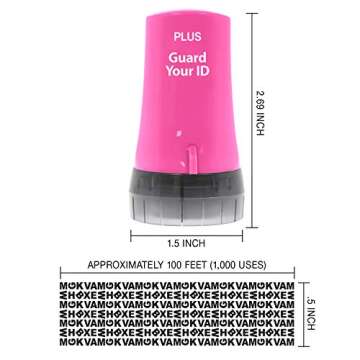 Guard Your ID Advanced Security Roller 2.0 Identity Theft Prevention Stamping Pink