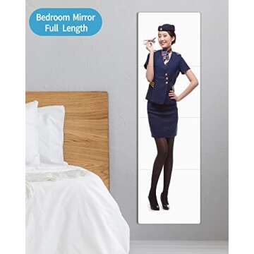 Shatterproof Wall Mirror Full Length for Bedroom, Plexiglass Gym Mirrors For Home, Extra Thick: 0.12 inch, 12 x 12 inch x 4 Pcs, Workout Mirrors Safe for Kids, Over The Door, Long Wall Mounted