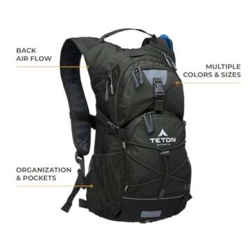 TETON Sports Oasis 22L Hydration Pack with Free 3-Liter Water Bladder; The Perfect Backpack for Hiking, Running, Cycling, or Commuting