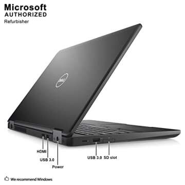 Dell Latitude 5580 HD 15.6 Inch Business Laptop Notebook PC (Intel Core i5-6300U, 8GB Ram, 256GB SSD, Camera, WiFi, HDMI, Type C Port) Win 10 Pro with Numeric Keyboard (Renewed)