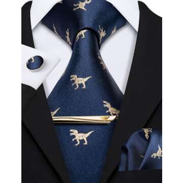 Stylish Barry.Wang Blue Tie Set with Accessories