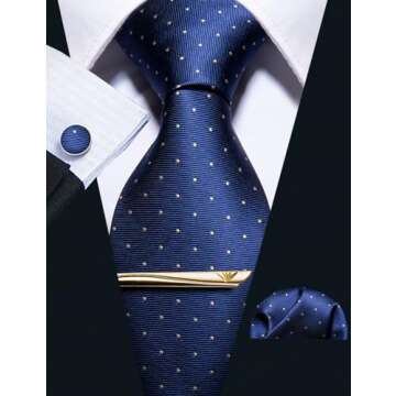 Stylish Barry.Wang Blue Tie Set with Accessories