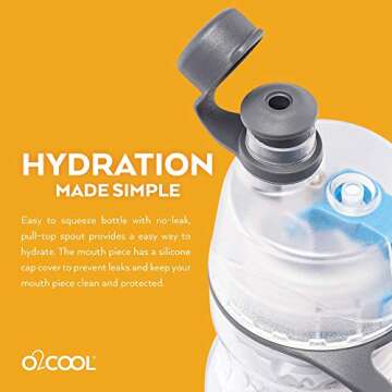 O2COOL 2-in-1 Mist and Sip Function with No Leak Pull Top Spout Sports Water Bottle - 20 oz (Basketball)