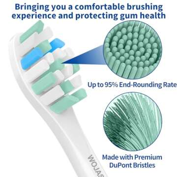 Replacement Brush Heads Compatible with Philips SoniCare Electric Toothbrushes Handle, Toothbrush Heads of Effective Cleaning, for Snap-on System, 8 Pack, White