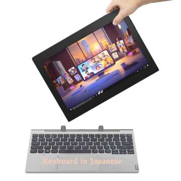 Lenovo Ideapad D330 2-in-1 Laptop, 10.1" (1280 x 800) Touchscreen Display, Intel Celeron N4000 @1.1GHz-2.6GHz (Dual Core), 64GB SSD, 4GB RAM, with Japanese Keyboard, Camera, Win 10Pro(Renewed)