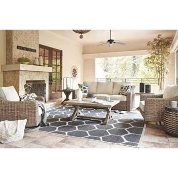 Signature Design by Ashley Beachcroft Outdoor Wicker Patio Sofa with Cushion and 2 Pillows, Beige