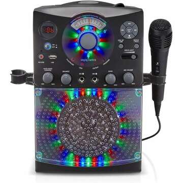 Bluetooth Karaoke System with LED Disco Lights