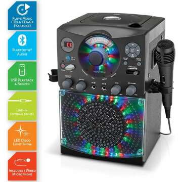 Bluetooth Karaoke System with LED Disco Lights