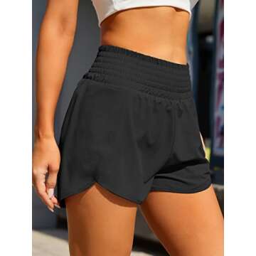 BMJL Women's High Waisted Athletic Running Shorts with Pocket