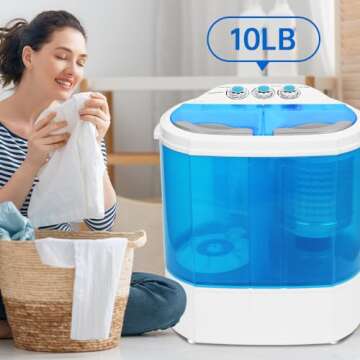 Portable Mini Washer 13lbs Twin Tub for Easy Laundry