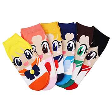 TANGDIAABBCC Vicien VHOB Women's Famous Cartoon Animation Character Casual Socks | Japanese Anime Fancy Funny Design