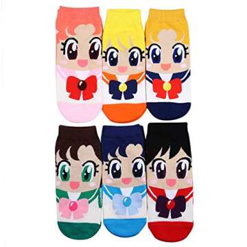 TANGDIAABBCC Vicien VHOB Women's Famous Cartoon Animation Character Casual Socks | Japanese Anime Fancy Funny Design