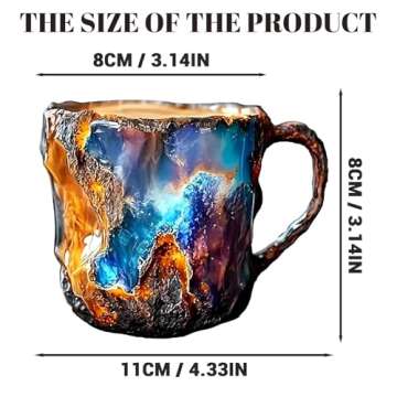 Vibrant Mineral Crystal Coffee Mugs - Unique Resin Cups