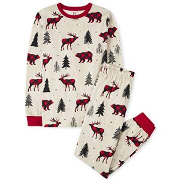 The Children's Place baby girls Family Matching Christmas Holiday Sets, Snug Fit 100% Cotton, Adult, Big Kid, Toddler, Pajama Set, Buff Bear, X-Small US