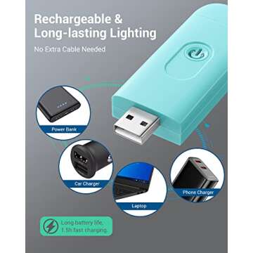 Rechargeable Book Light - Adjustable Brightness Clip-On